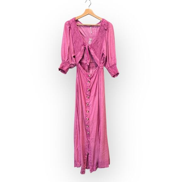 Free People String of Hearts Cutout Maxi Dress Size Medium - Picture 5 of 13